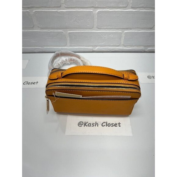 Michael kors Crossbody Double Zip Jet Set Item Purse Honeycomb Yellow - Picture 5 of 12